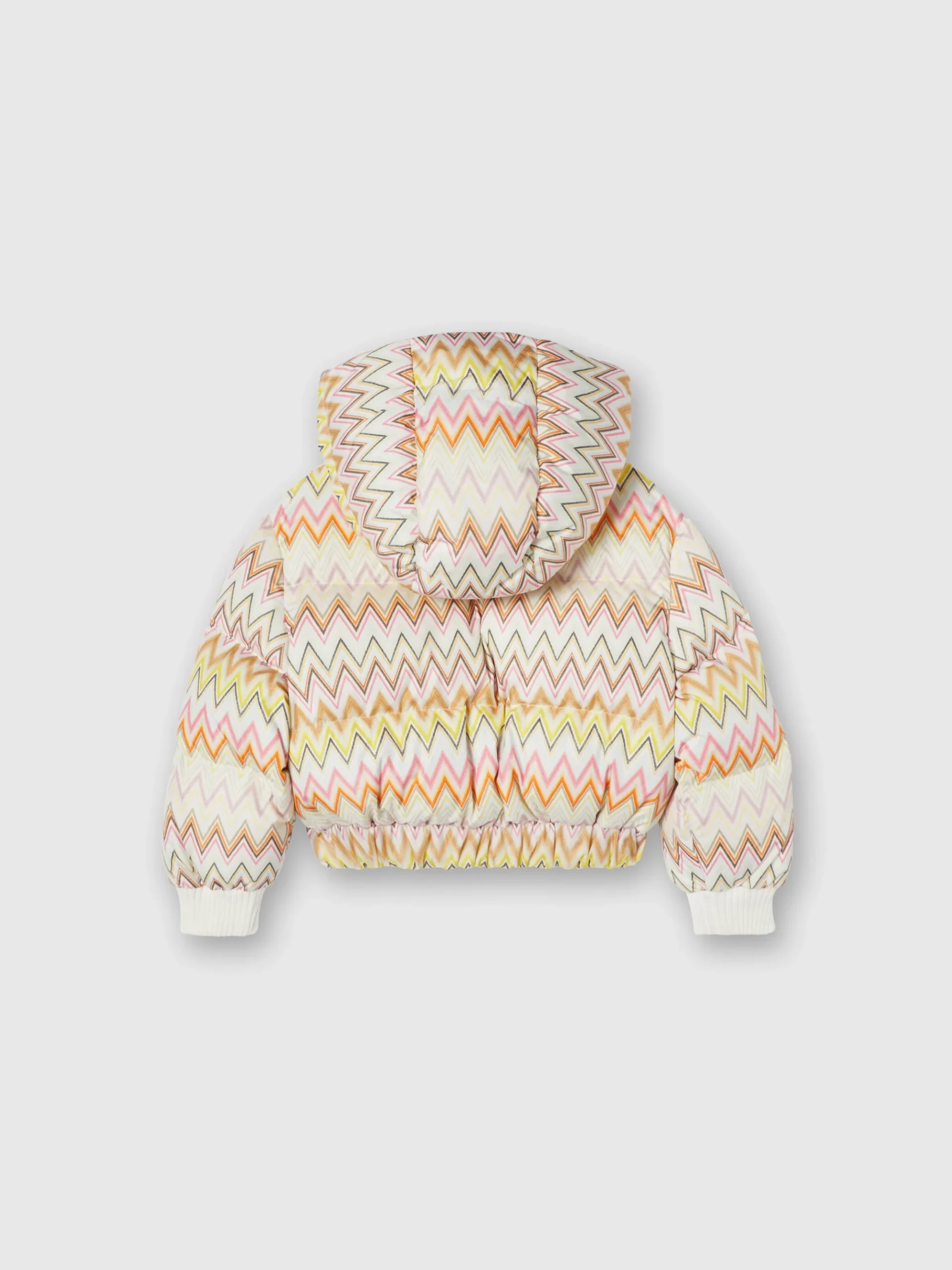 Zig zag nylon down jacket with hood