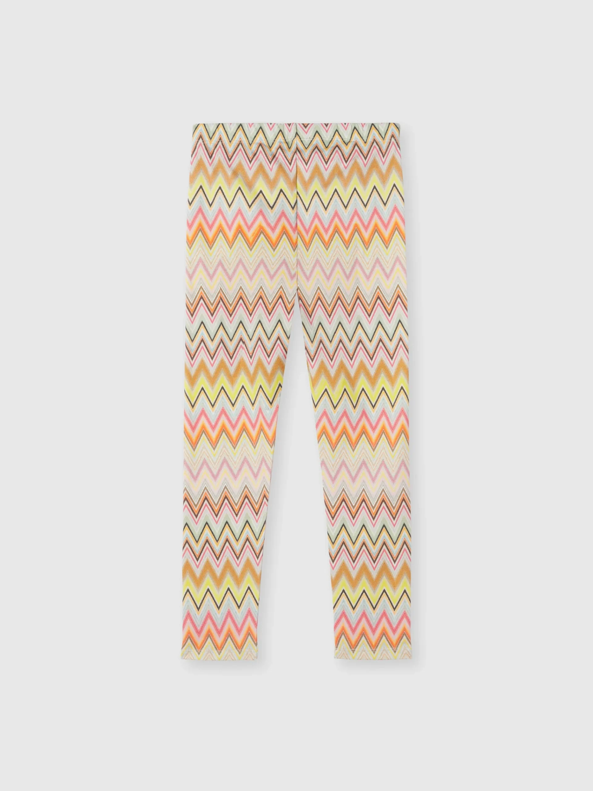 Zig zag stretch cotton leggings with logo