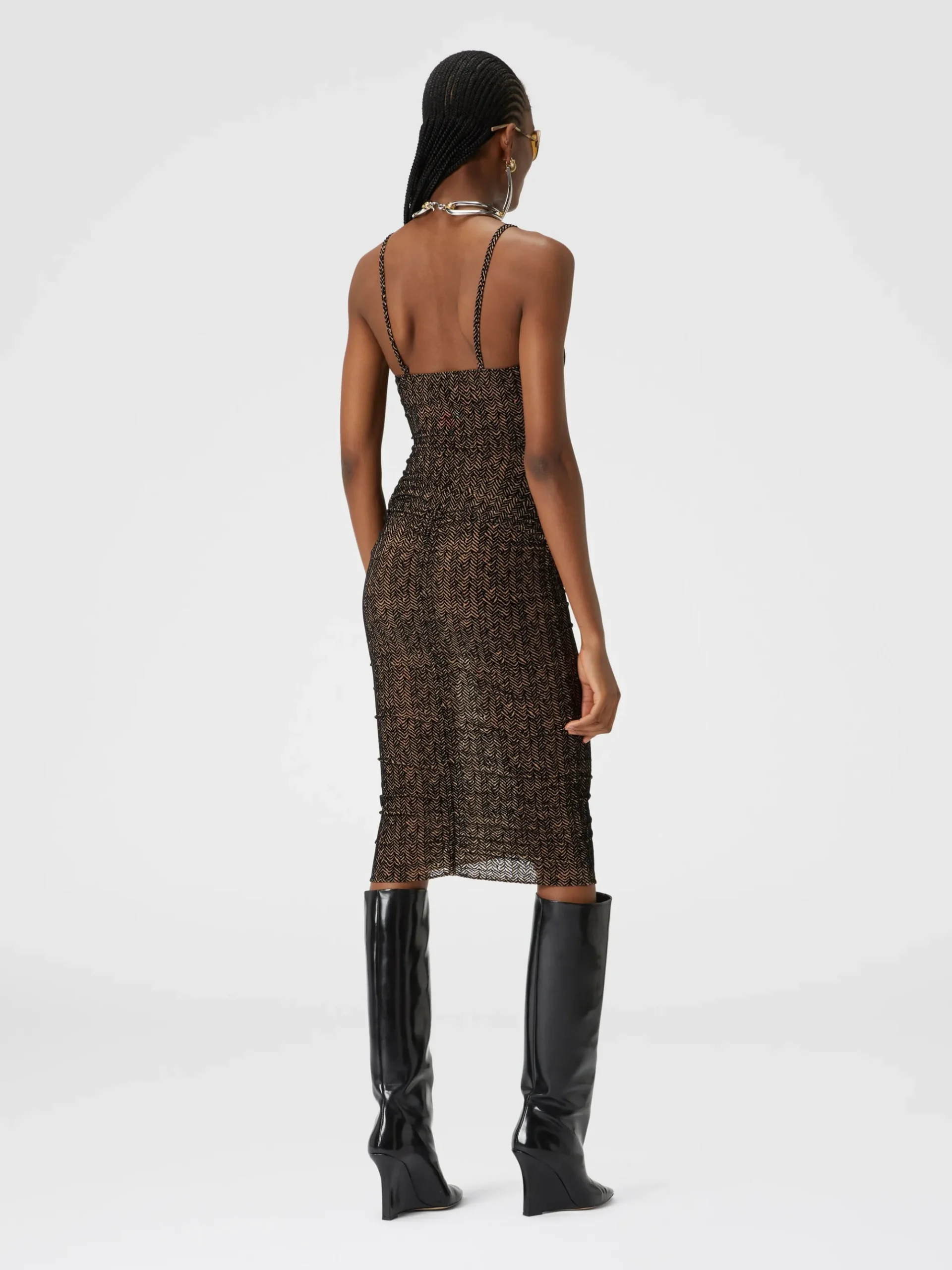 Zig zag tulle skirt with central gathering