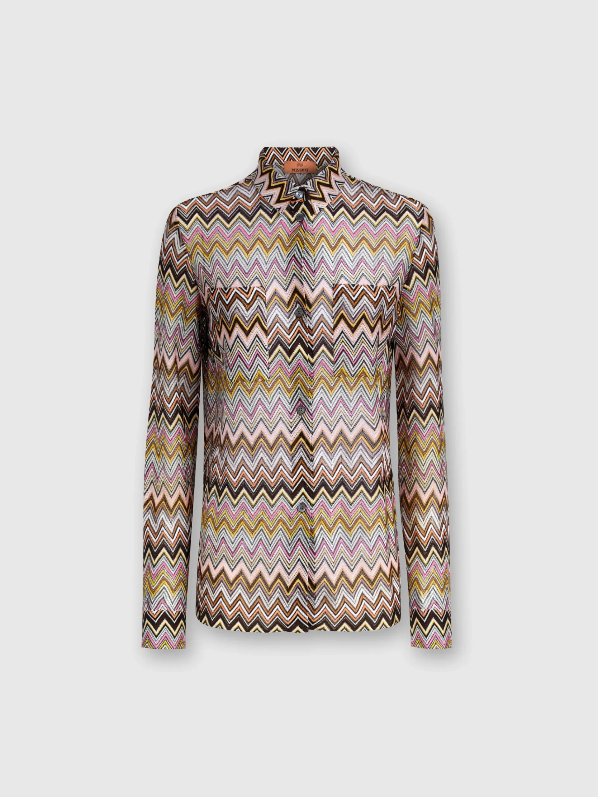 Zig zag viscose knit shirt