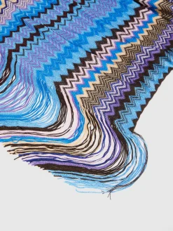 Zig zag viscose scarf with fringes