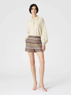 Zig zag viscose shorts