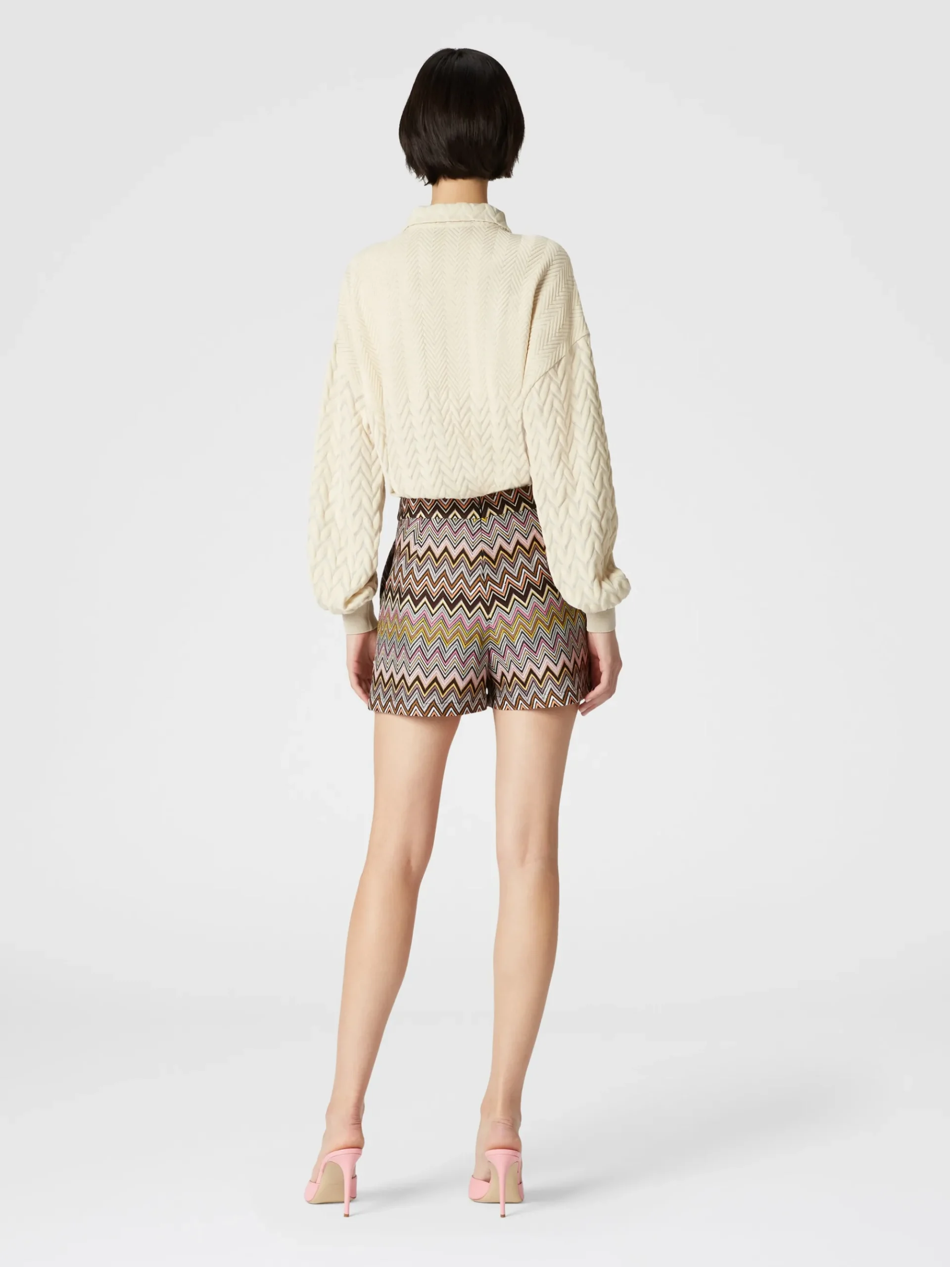 Zig zag viscose shorts