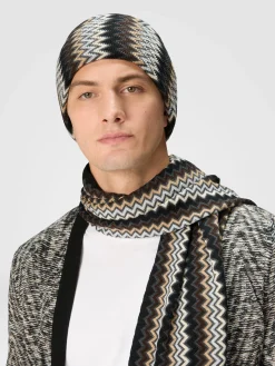 Zig zag wool beanie