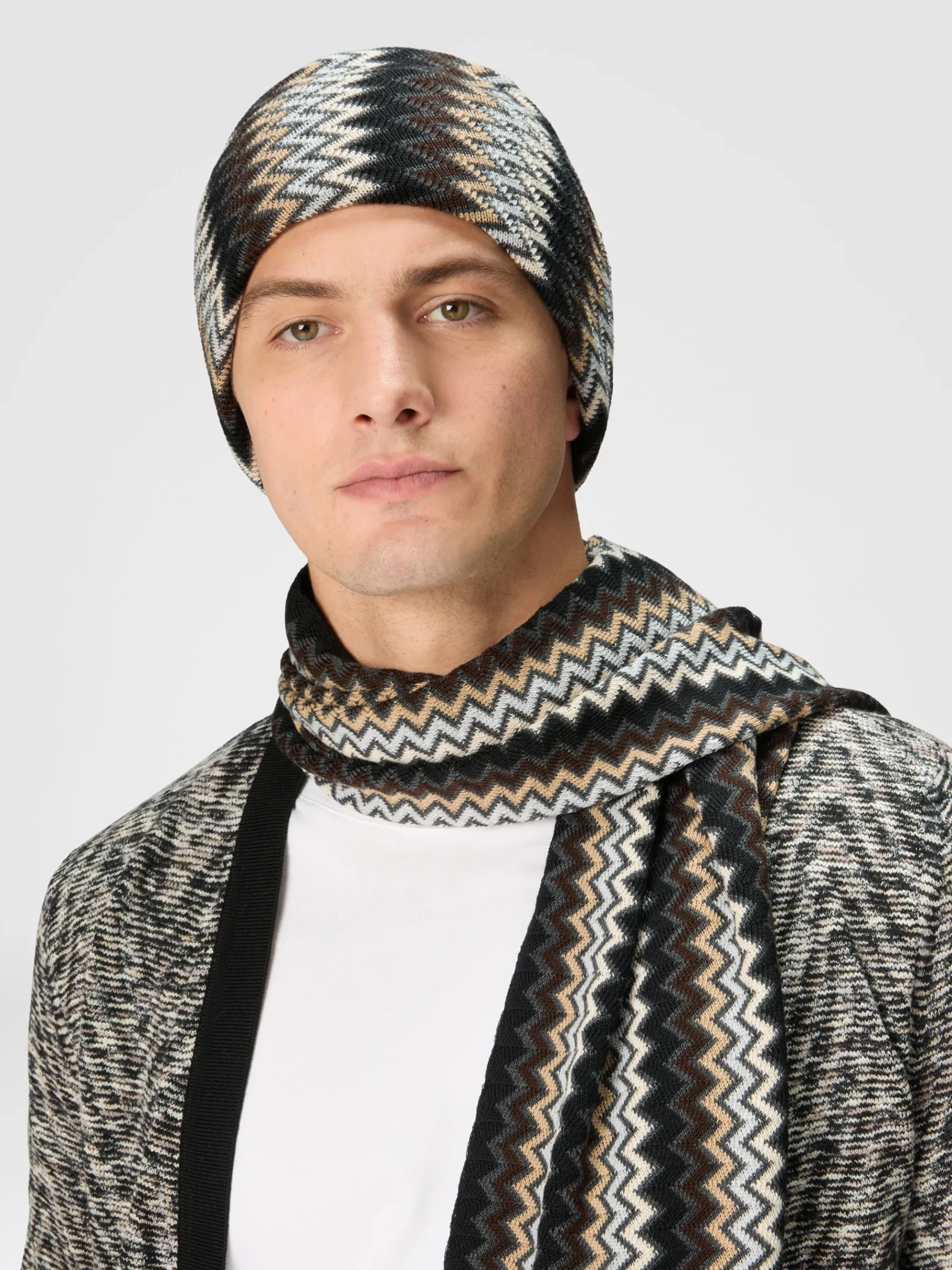Zig zag wool beanie