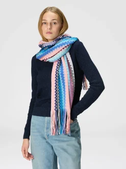 Zig zag wool blend scarf