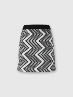 Zig zag wool miniskirt
