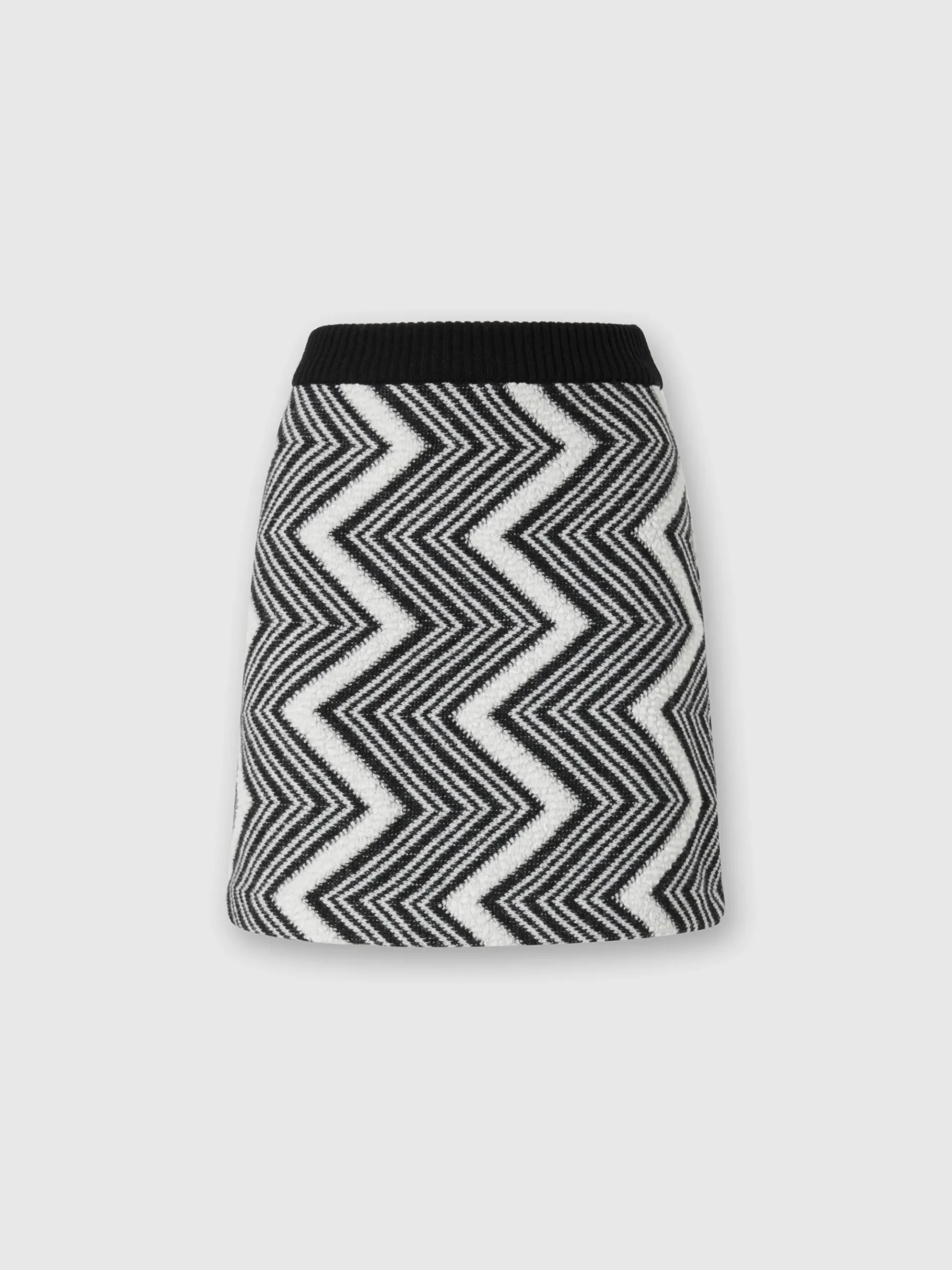 Zig zag wool miniskirt