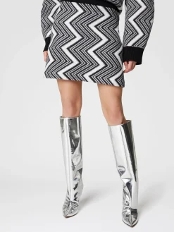 Zig zag wool miniskirt