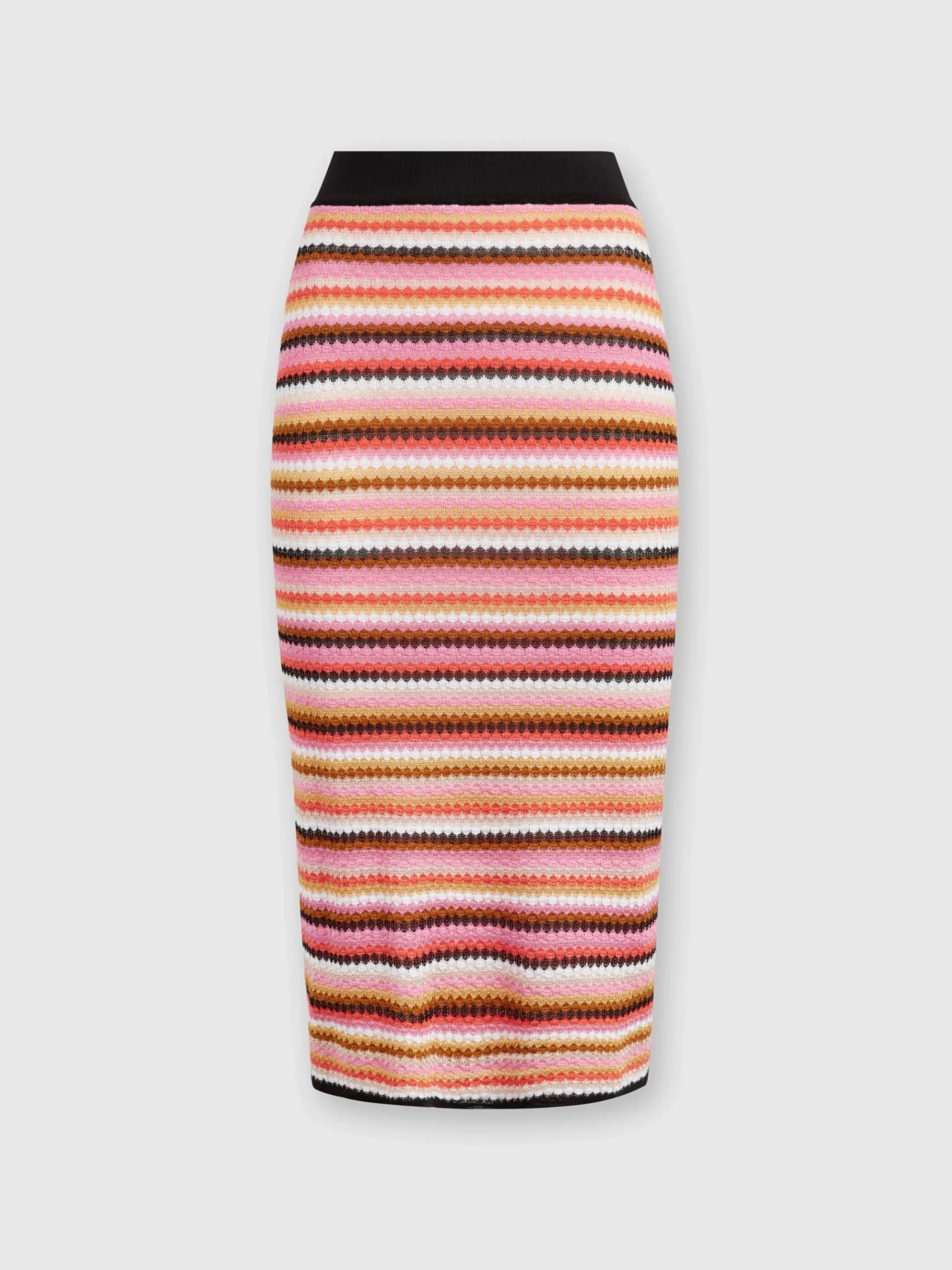 Zigzag cotton and viscose midi skirt