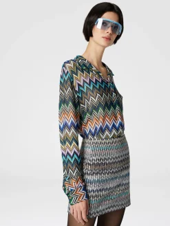 Zigzag sequined skirt