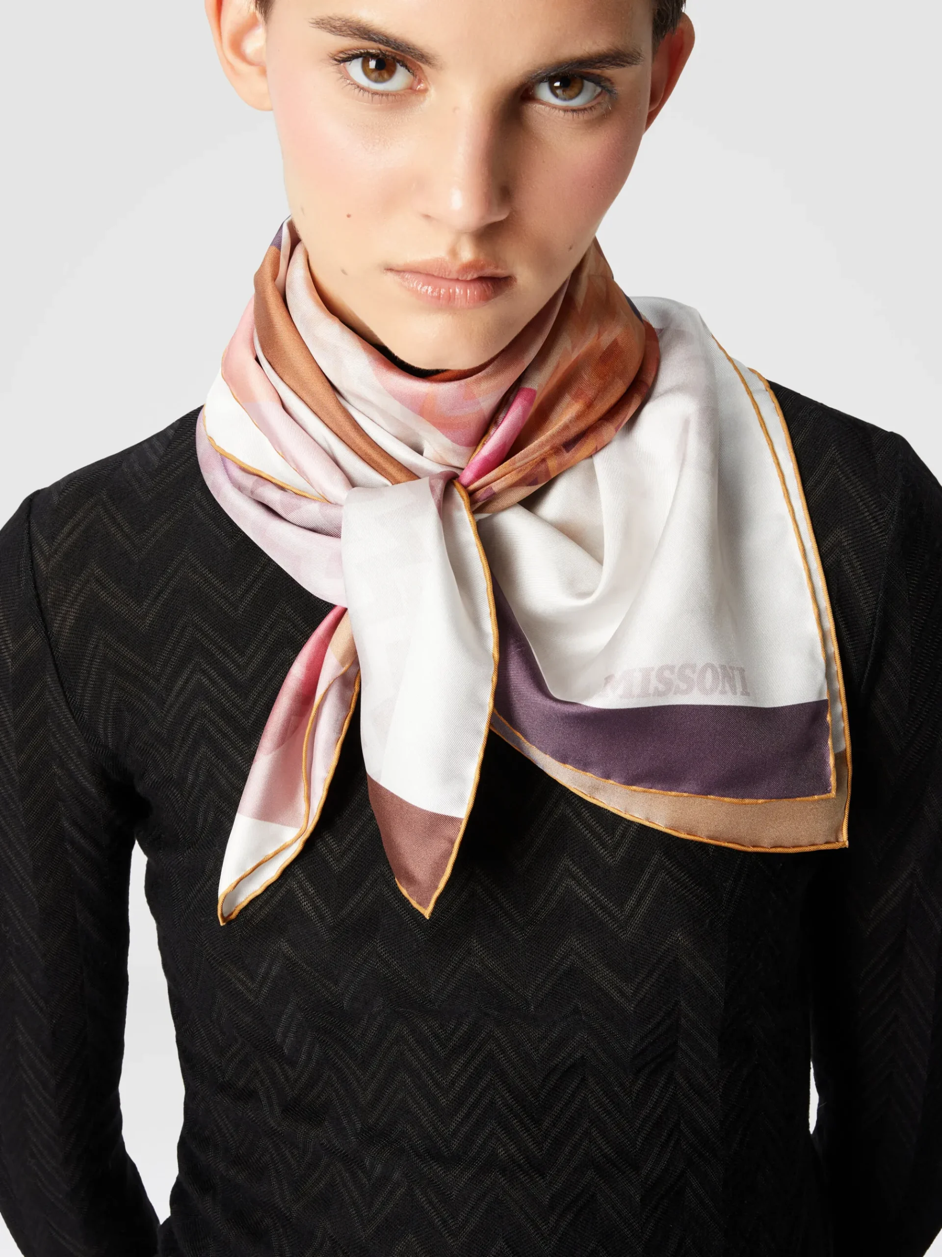 Zigzag silk scarf