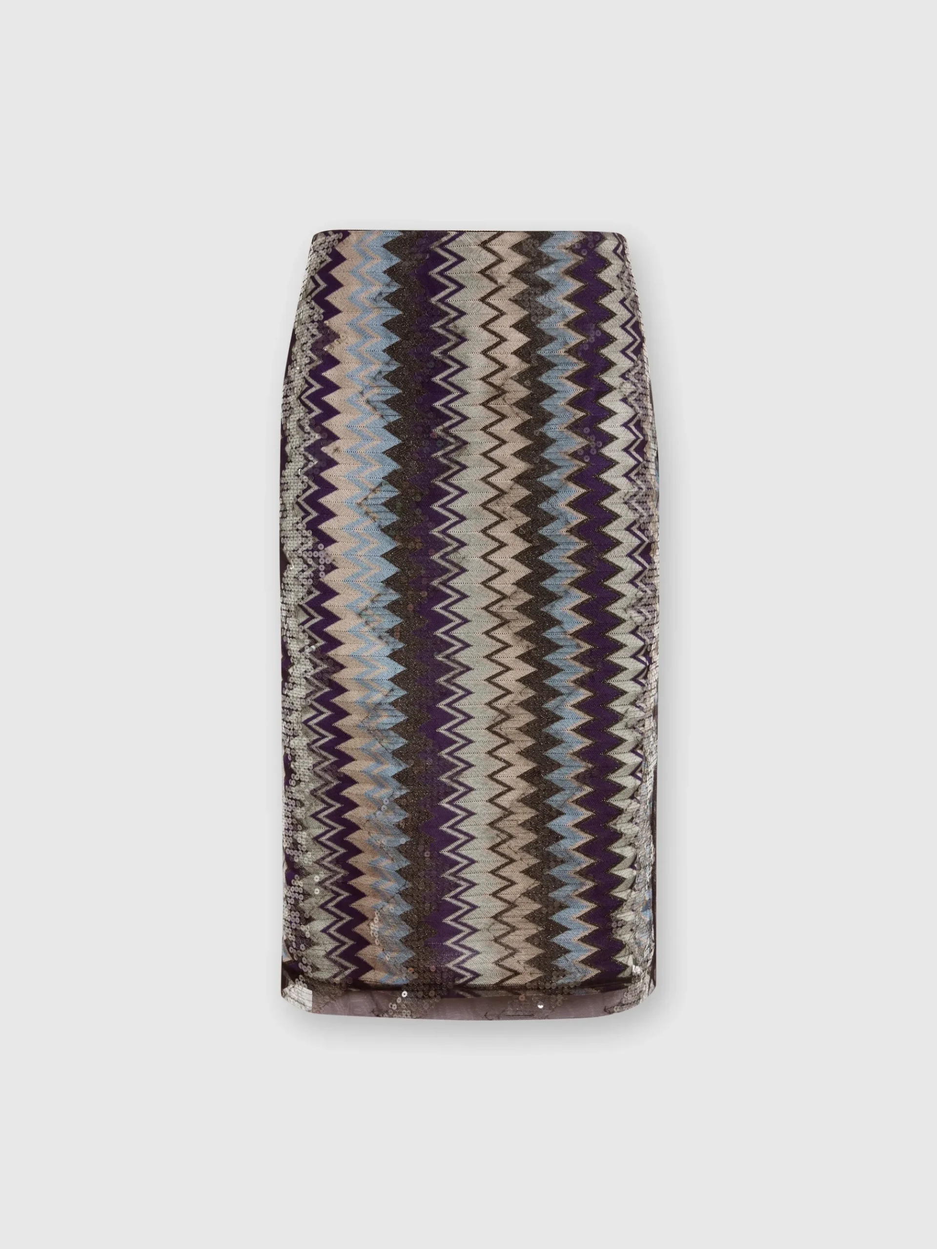 Zigzag tulle tube midi skirt with sequins