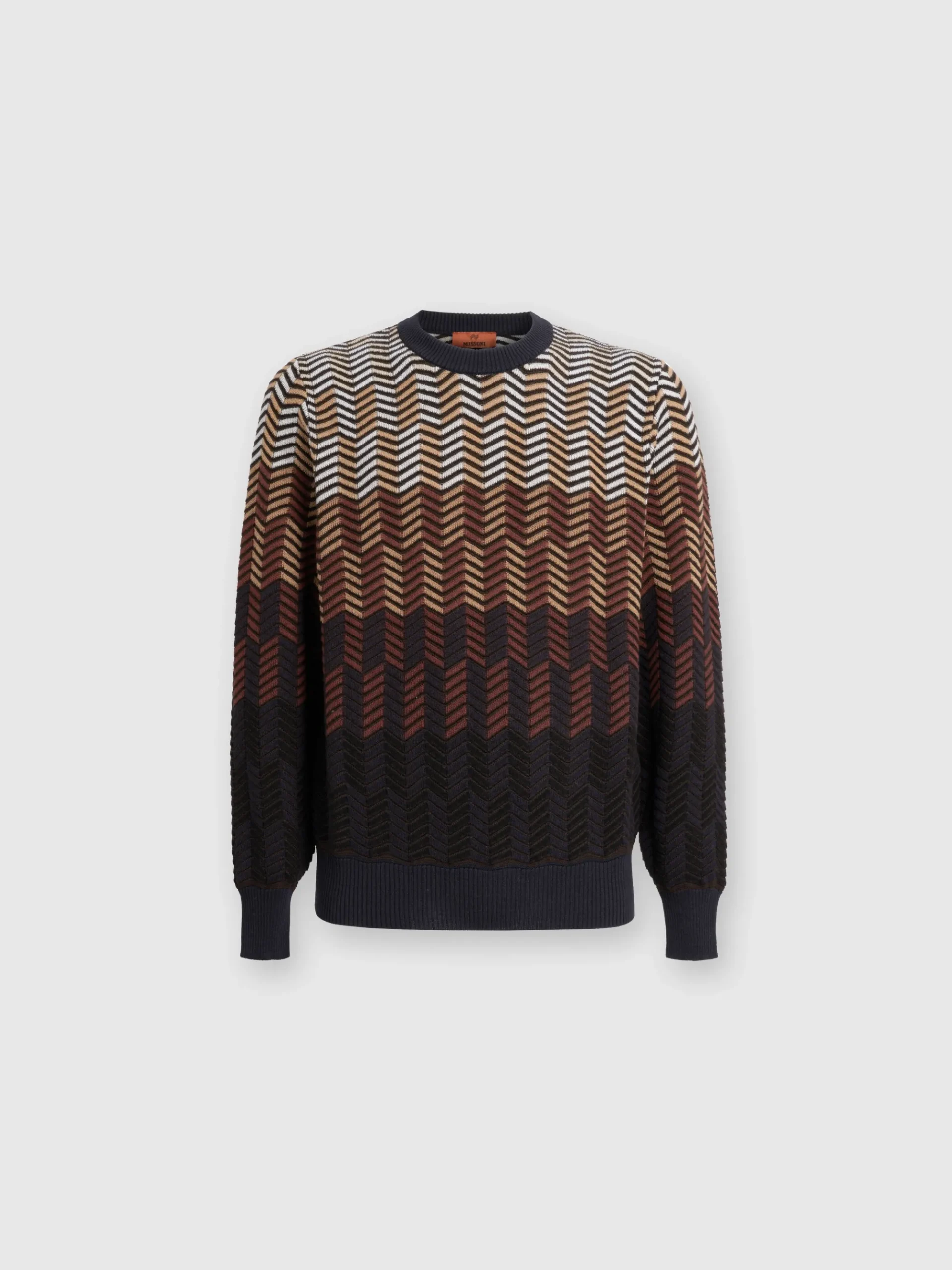 Zigzag virgin wool crewneck pullover