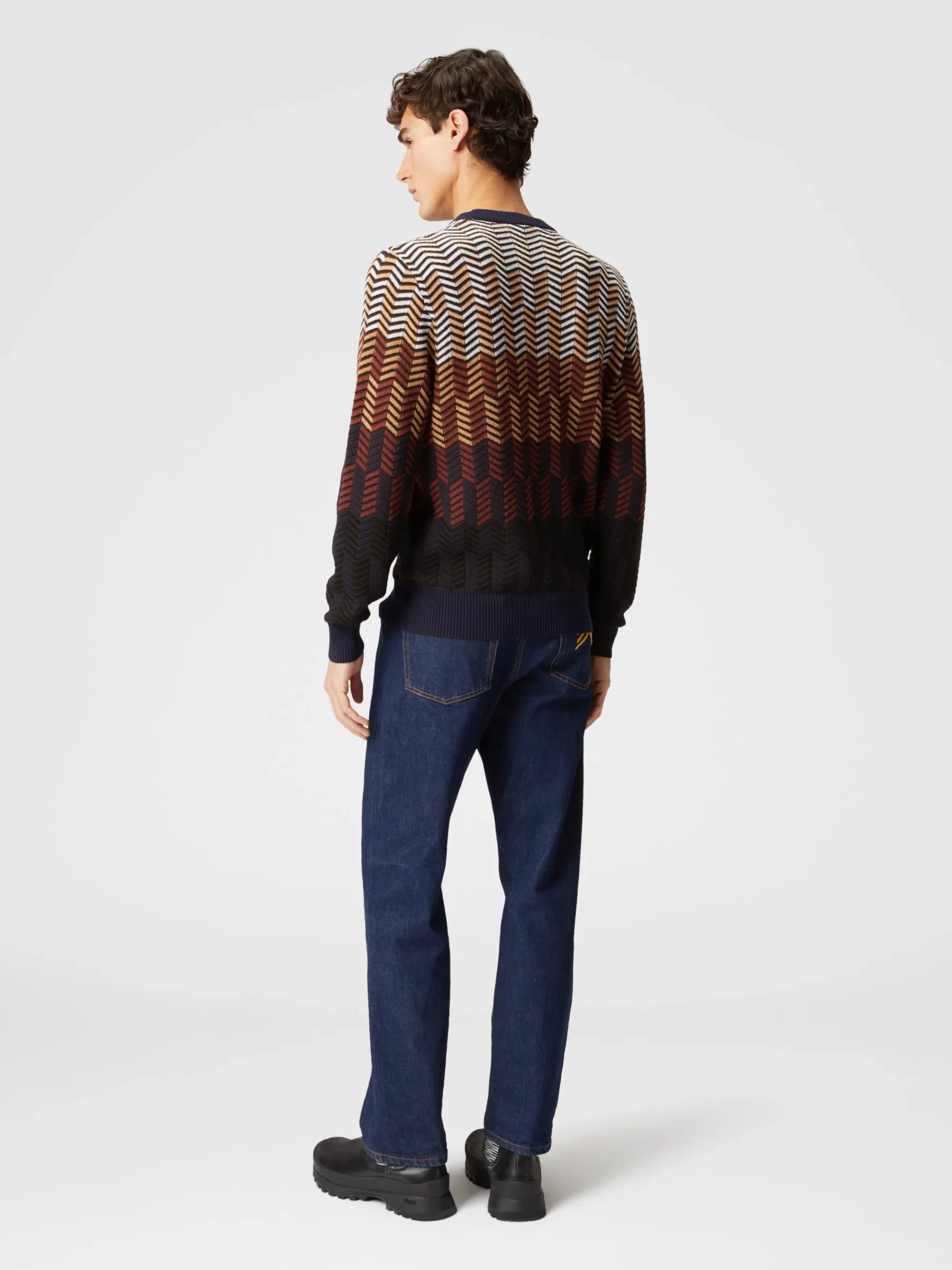 Zigzag virgin wool crewneck pullover