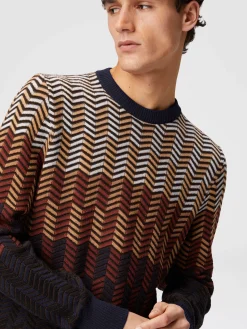 Zigzag virgin wool crewneck pullover