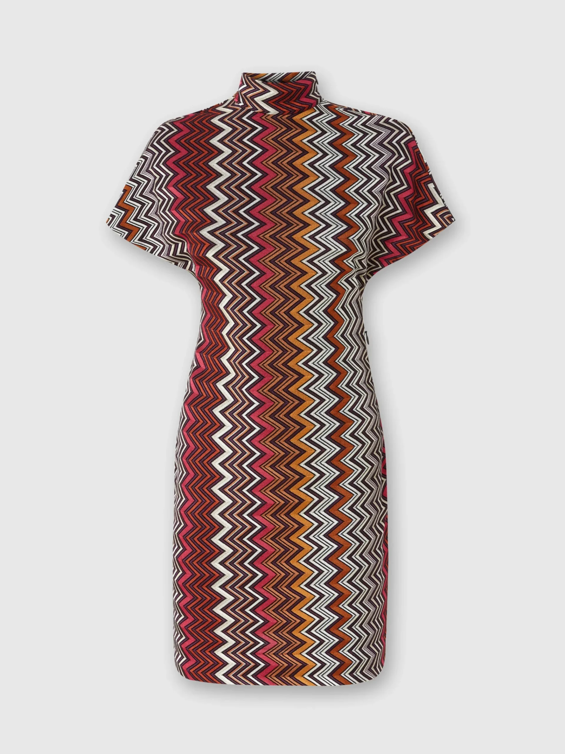 Zigzag viscose and wool mini-dress