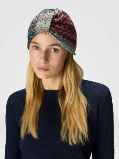 Zigzag viscose blend turban