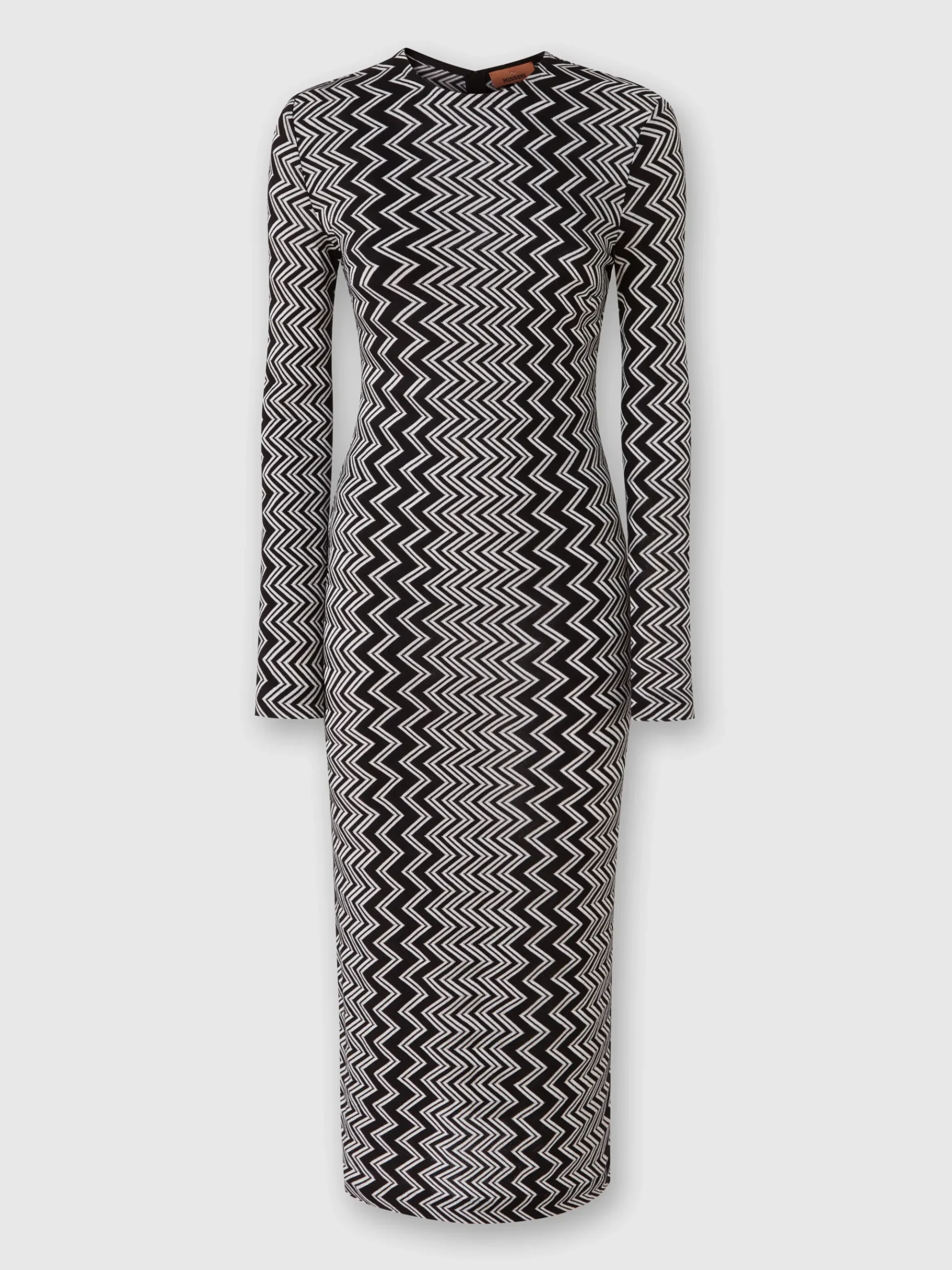 Zigzag wool and viscose midi dress