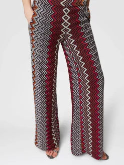 Zigzag wool and viscose trousers