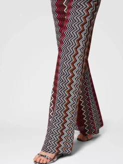 Zigzag wool and viscose trousers