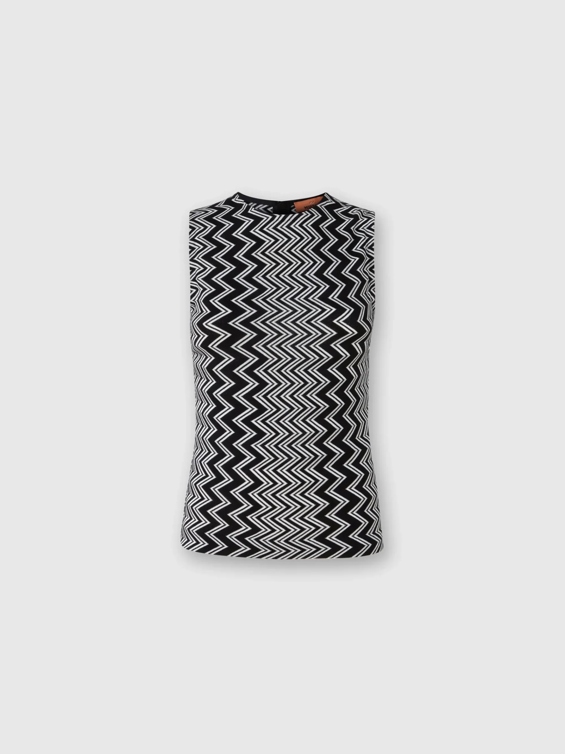 Zigzag wool and viscose tank top